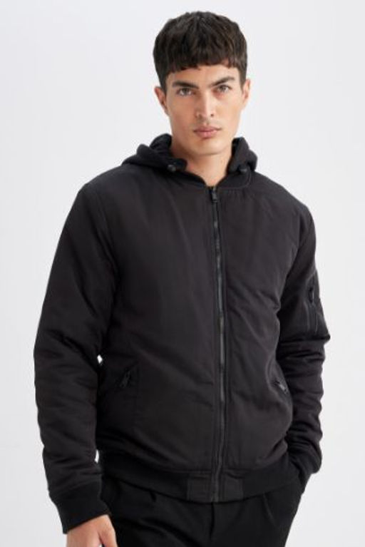 Slim Fit C?kar?labilir Kapusonlu Fermuarl? Cift Cepli Mevsimlik Hafif Bomber Mont Ceket