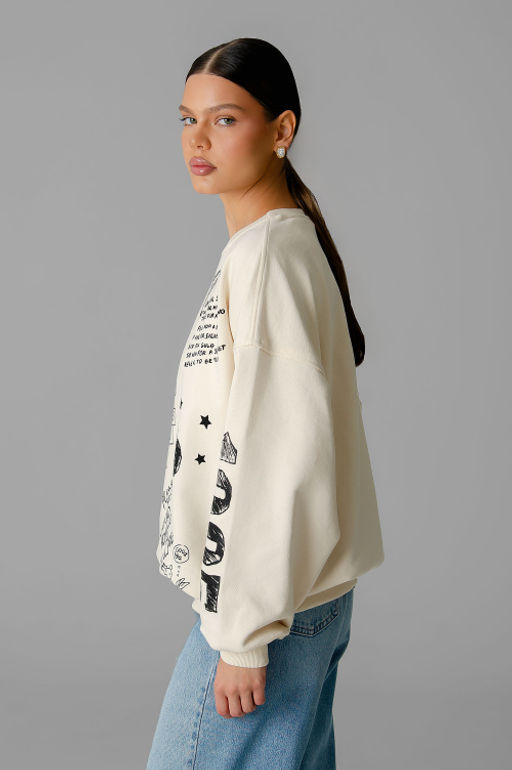 Арт. 15132/2 Свитшот женский оверсайз 46-52 (4 шт) Цвет:молочный