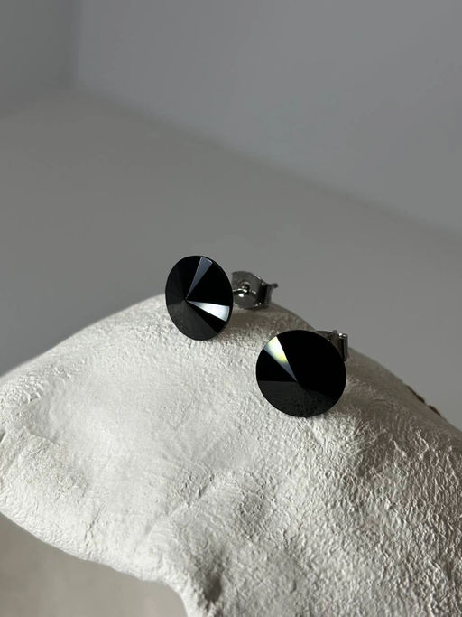 Серьги-гвоздики PR0506 черный - Mini maxi фото 4