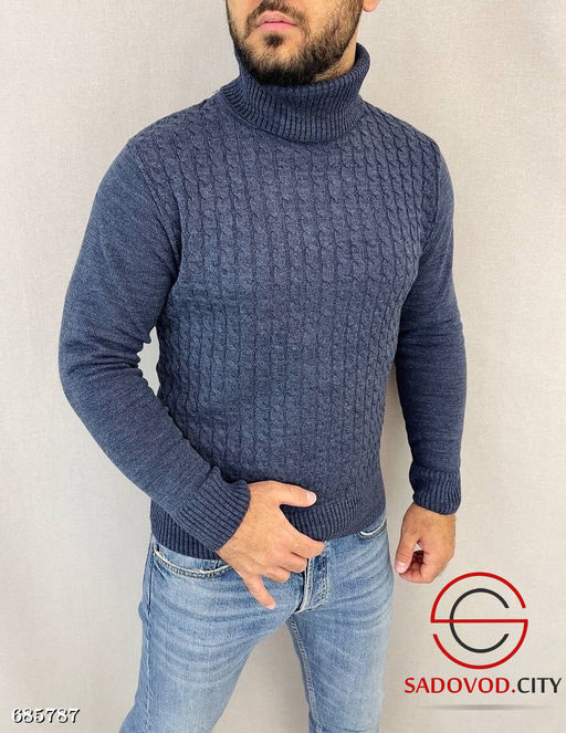 Свитер мужской с воротником стойка