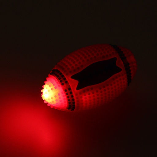 Мяч для собак светящийся с пищалкой Регби, TPR, 7 см, розовый - Пижон фото 4