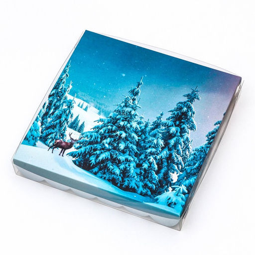 Цена за 5 шт. Коробка для печенья «Зимний лес», 18×18×3 см, Новый год