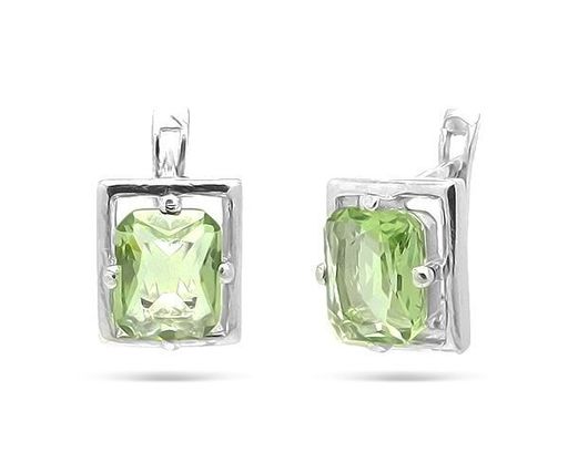 Серьги из серебра празиолит кварц, Ю-Ирина