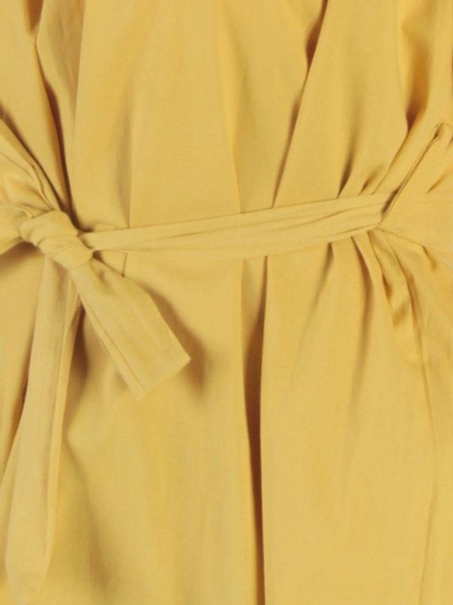 827 YELLOW Платье хлопковое с поясом Fashion