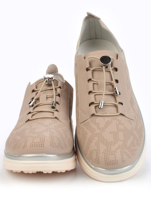 05-PDL206-1 BEIGE/BROWN Кроссовки женские (натуральная кожа) - Фабричный китай фото 9