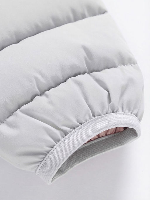 Куртка женская стёганая с капюшоном с графеновой подкладкой светло-бежевого цвета 9624_1SB