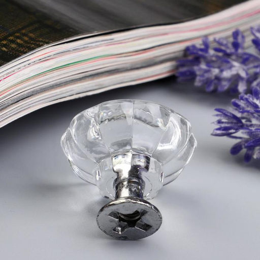 Цена за 2 шт. Ручка для шкатулки металл "Кристалл" набор 2 шт  серебро 2,5х2,8х2,8 см