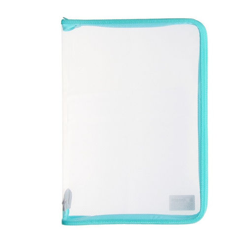 Папка пластиковая А4, 325 х 230 х 25 мм, молния вокруг, Calligrata Офис, ПМ-А4-01, 0.5 мм, прозрачная, Pastel, мятная  фото 3
