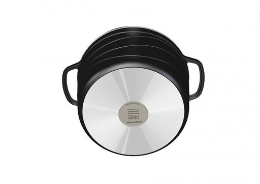 Кастрюля 5л со стекл.крышкой Каменная Черный гранит арт.186650, НЕВА