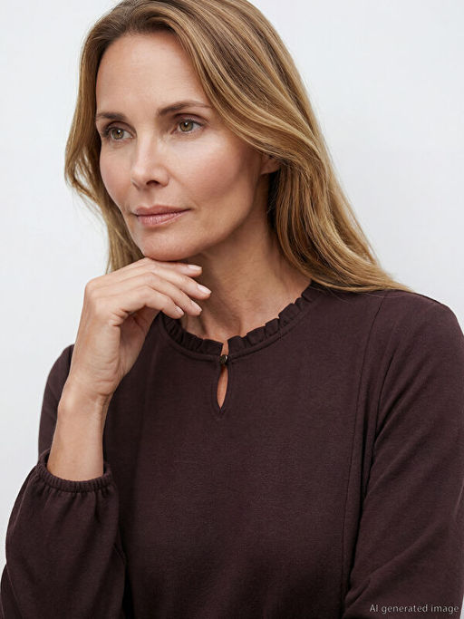 Bisiklet Yaka F?rf?rl? Elbise