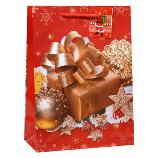 Цена за 12 шт. Пакет подарочный Новый год 17х24х8 / 1700S /уп 12/960/128г/м2 микс - ГалеонТрейд фото 4