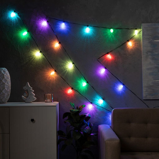 Умная гирлянда Нить 6 м с насадками Шишки, IP20, тёмная нить, 20 LED, свечение RGB, USB - Luazon lighting фото 3