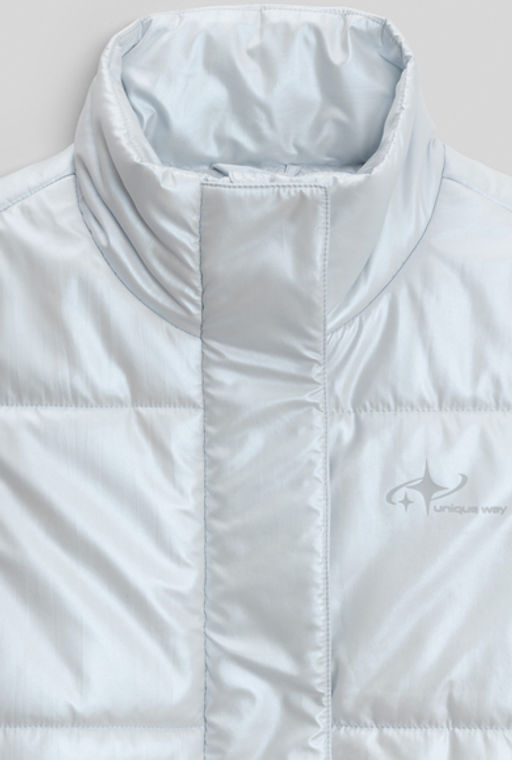 ACOOLA / Утеплённая куртка со съёмными рукавами для девочек в серо-голубом цвете фото 3