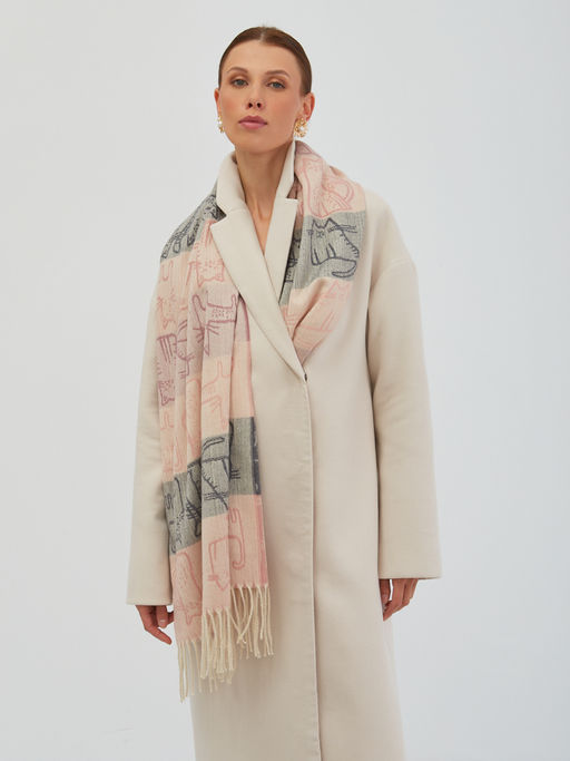 В составе шерсть. Большой теплый двусторонний палантин - Tantino фото 8