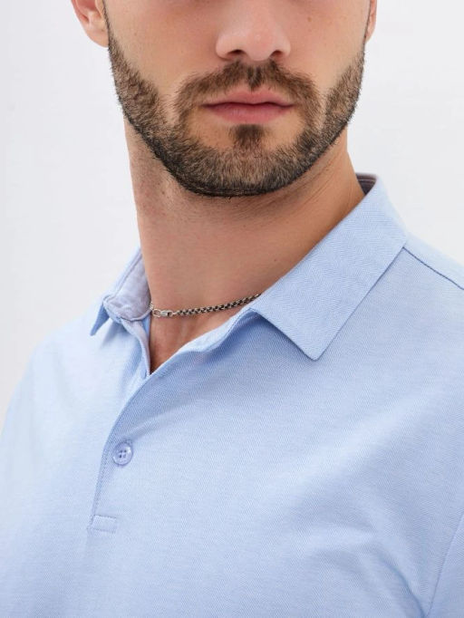 Джемпер мужской с воротником поло GREG G155-TD4-LT0414-1 (голубой)  фото 2