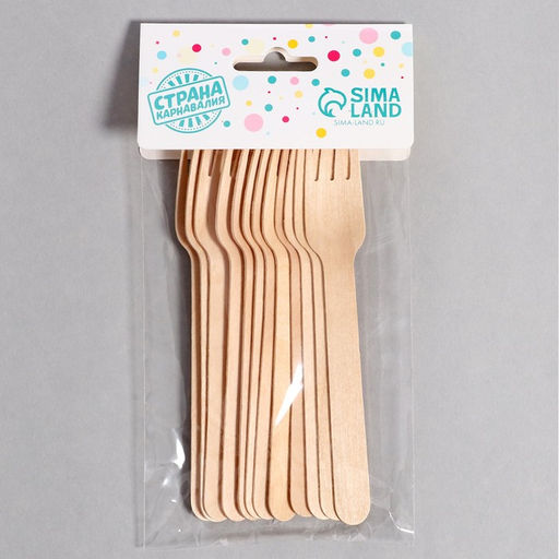 Цена за 2 шт. Вилки деревянные, 14 см, 12 шт