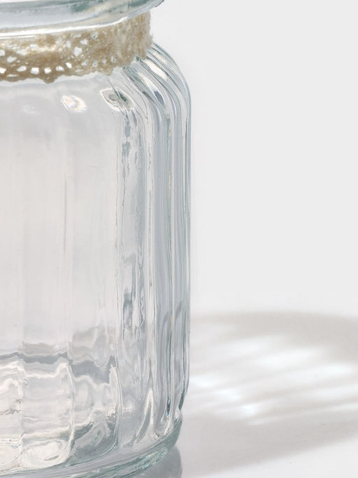 Банка для сыпучих Доляна «Ёжик в золотом», 230 мл, 7.8×15 см, с керамической крышкой, стекло, прозрачная