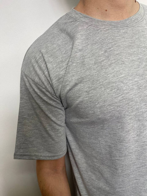 KM1808 Футболка OVER SIZE (плотный хлопок) СВ_СЕРЫЙ