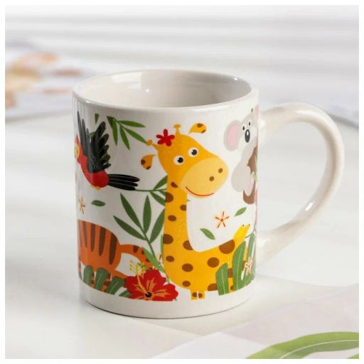 Набор Джунгли 3 предмета: кружка 240 мл, миска 18 см, тарелка 19 см в подар упаковке арт.MFKS3-2 /МФК/  фото 9