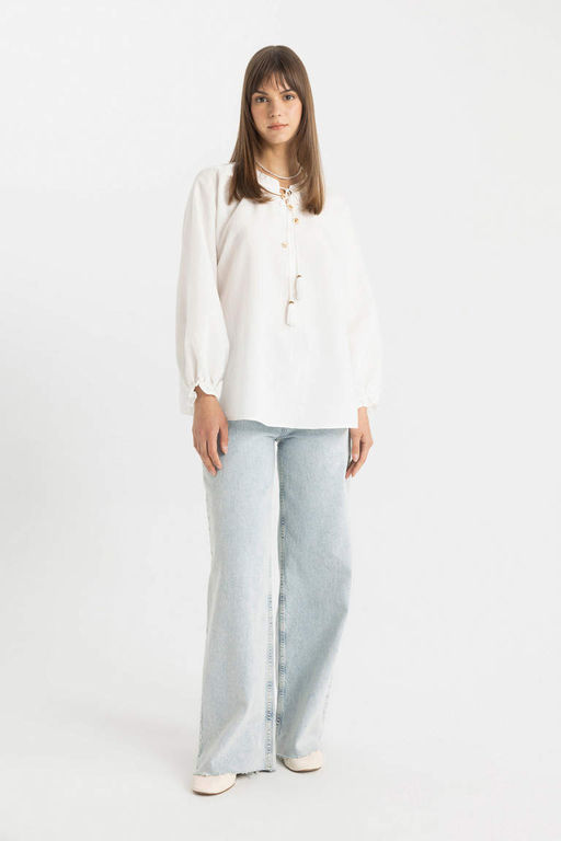 Рубашка-туника с длинным рукавом - Defacto фото 2