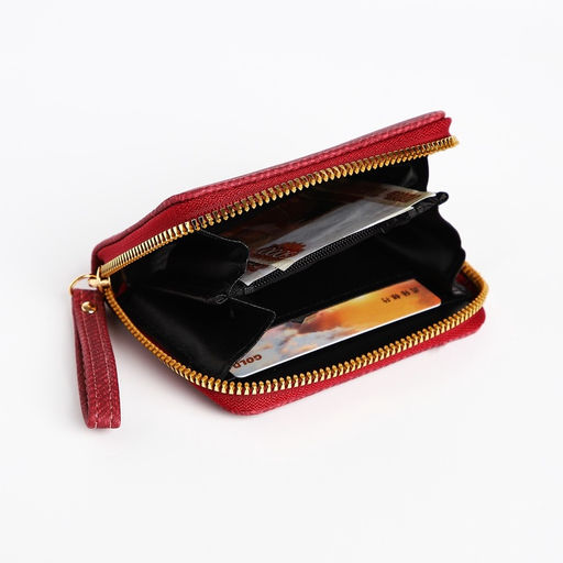 Кошелёк на молнии Сердечко, рыжий