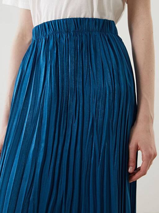 Beli Lastikli Pileli Etek