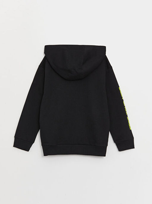 Bask?l? Uzun Kollu Erkek ?ocuk Hoodie - Waikiki фото 2