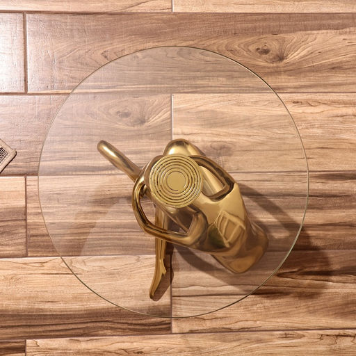 Столик кофейный, 50×50×46 см, алюминий, стекло