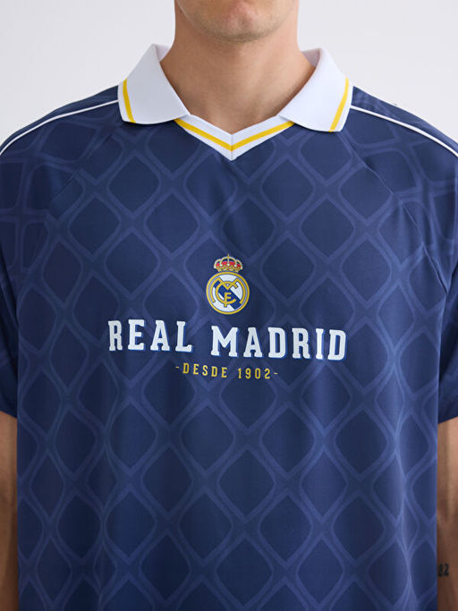 Polo Yaka Real Madrid Bask?l? Erkek Taraftar Ti??rt