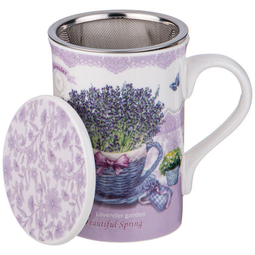 КРУЖКА ЗАВАРОЧНАЯ С МЕТАЛЛ. СИТОМ И ФАРФОР. КРЫШКОЙ 320 МЛ - Lefard фото 3