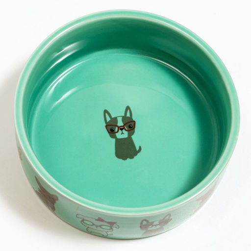 Миска керамическая Важный пес 250 мл - 11.511.55 см, зелёная - Пижон фото 4