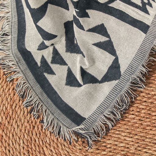 Плед с бахромой «Этель. Этника», 130×180 см, серый