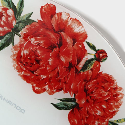 Тарелка стеклянная десертная Доляна Пионы, d=20 см фото 8