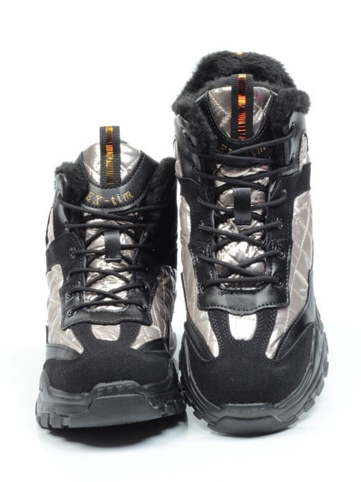 04-8524-3 BLACK Ботинки женские зимние (искусственные материалы)