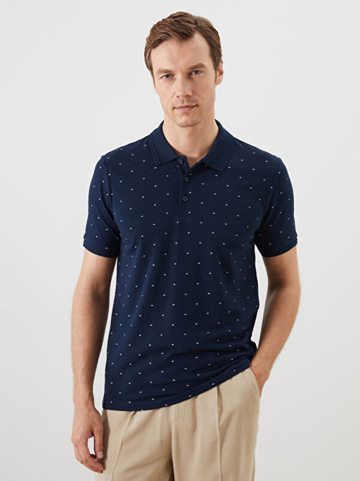 Polo Yaka Desenli Pike Erkek Ti??rt