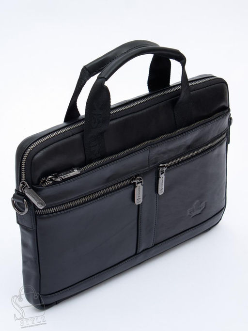 Портфель мужской кожаный 33773Z black Zinimsk