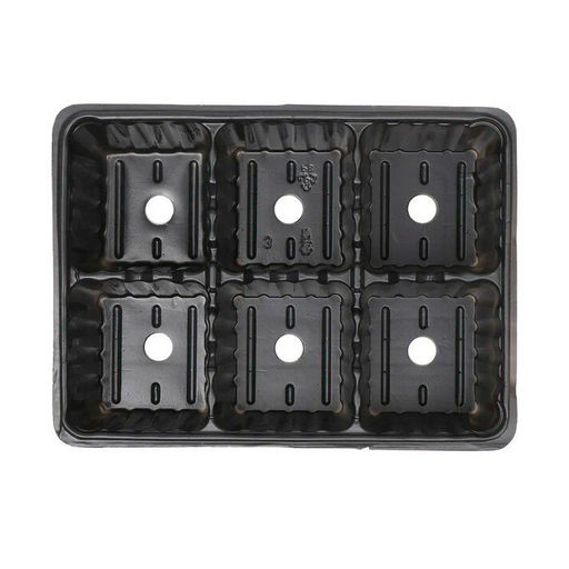 10шт. Мини-кассета для рассады 6яч. 18х13,5х6см (полистирол) черная