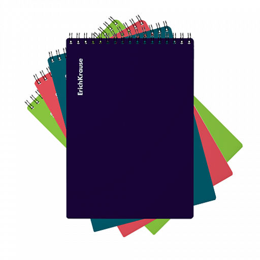 Цена за 4 шт. Блокнот с пластиковой обложкой на спирали ErichKrause Reef, А6, 80 листов, клетка_MIX-PACK