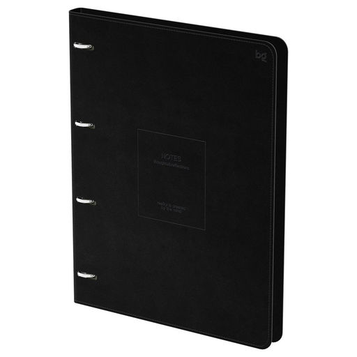 Тетрадь 120л. на кольцах "Моно. Черный", сменный блок (N4r120 66415, "BG") обложка иск. кожа