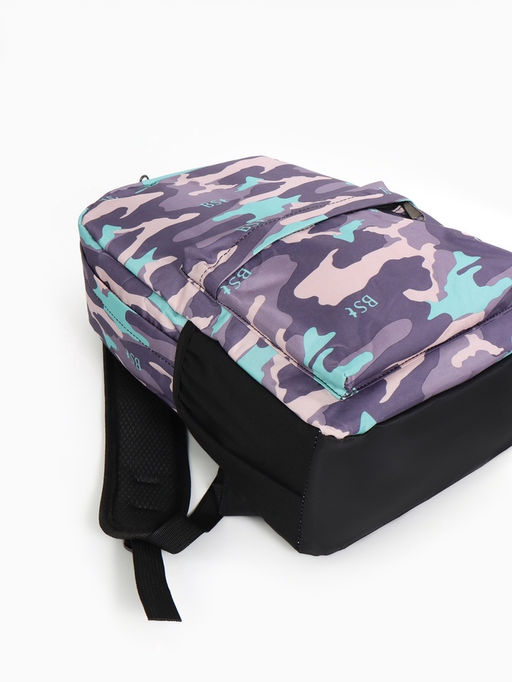 Рюкзак школьный на молнии, с карманами, с принтом, размер 30?13?42 см, тёмно-синий/чёрный