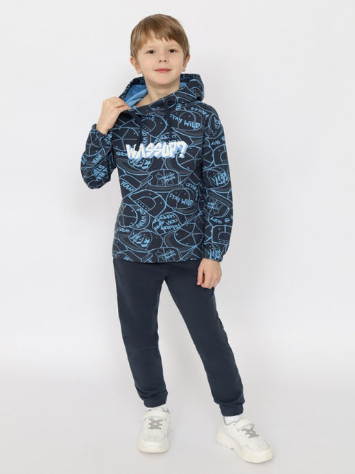 CRB wear/CSKB 90231-48-391 Костюм для мальчика (толстовка, брюки),темно-серый-голубой/Ex.Cherubino  фото 4