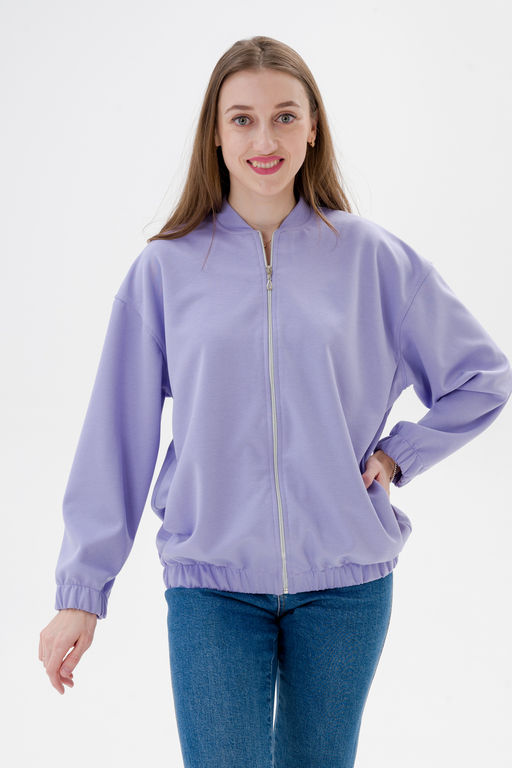 Бомбер из коттон фита сирень - Амадэль фото 11