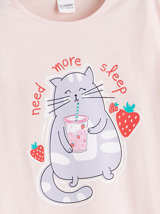 Bisiklet Yaka K?z ?ocuk Pijama Tak?m?