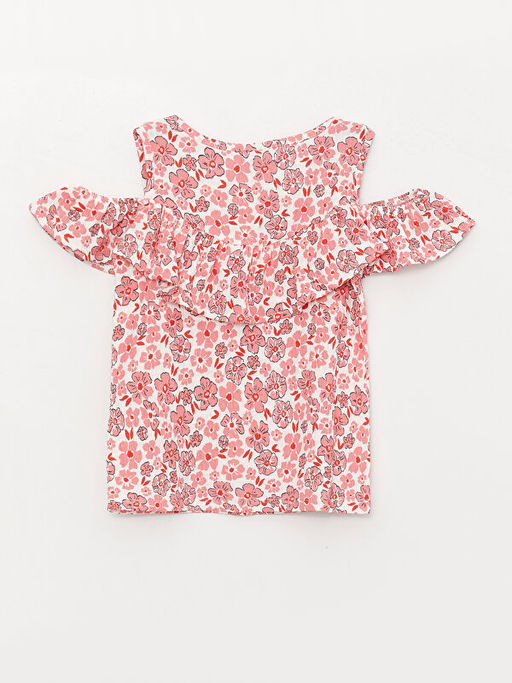 Bisiklet Yaka Desenli K?sa Kollu K?z ?ocuk Ti??rt - Waikiki фото 2