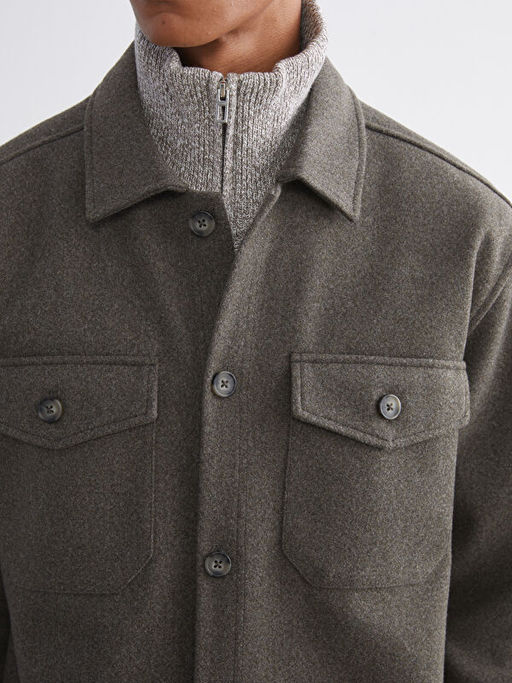 Regular Fit Uzun Kollu Ka?e Erkek G?mlek Ceket