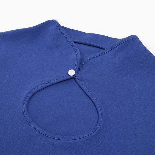 Футболка женская с вырезом MINAKU: Basic line, синяя, размер 46