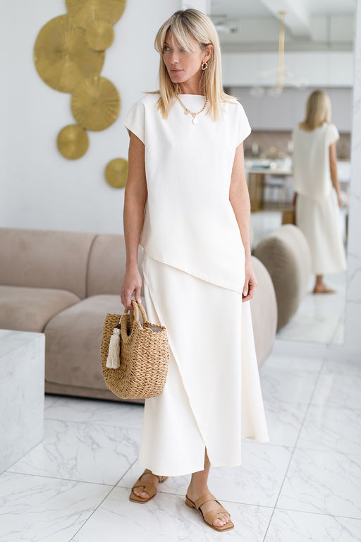 VILATTE / Ассиметричный топ из плотного лиоцелла  фото 6