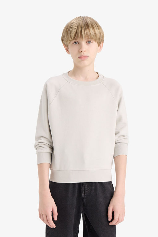 Bisiklet Yaka Basic D_z Okul Sweatshirt Erkek _ocuk - Defacto фото 3