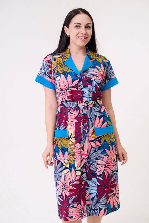 Халат женский из кулирки Елизавета бирюза - Амадэль фото 3