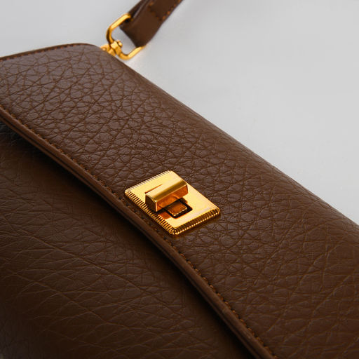 Сумка женская мессенджер TEXTURA на клапане, 26×9×12 см, тёмно-коричневая